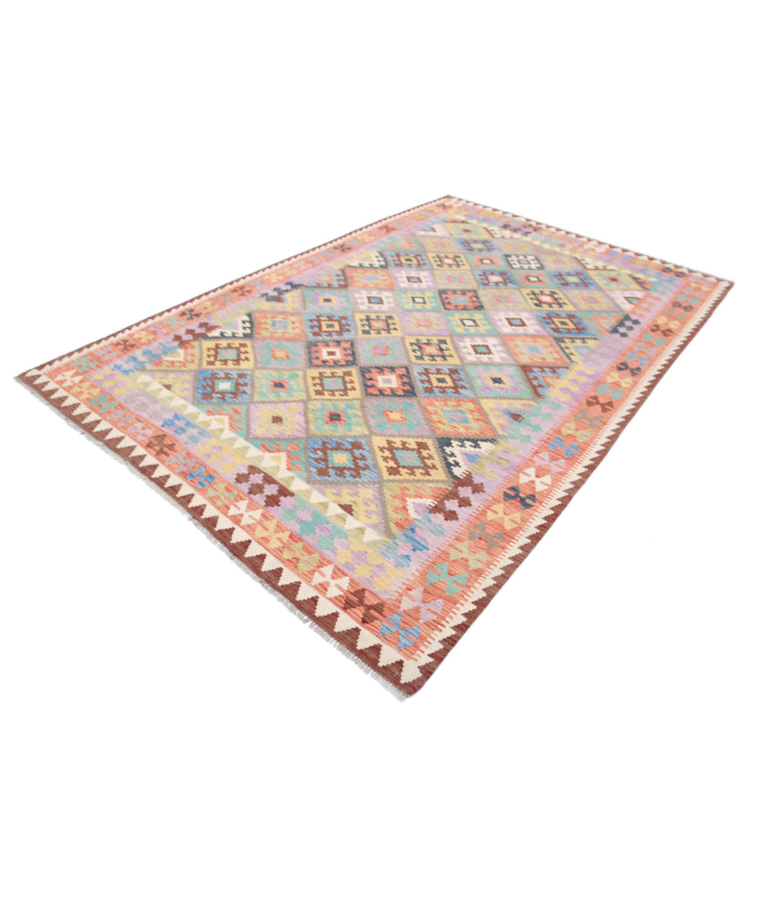 Maimana-Kilim 6'6'' X 9'7'' Hand-Knotted Wool Kilim 6'6'' x 9'7'' (195 X 288) / Multi / Multi