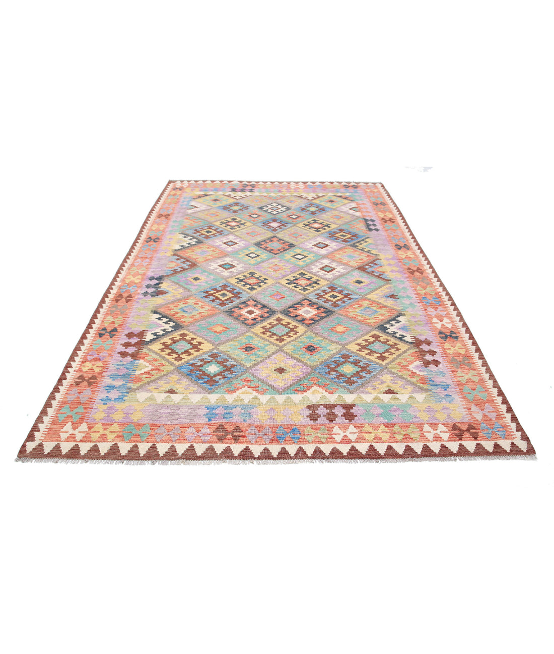 Maimana-Kilim 6'6'' X 9'7'' Hand-Knotted Wool Kilim 6'6'' x 9'7'' (195 X 288) / Multi / Multi