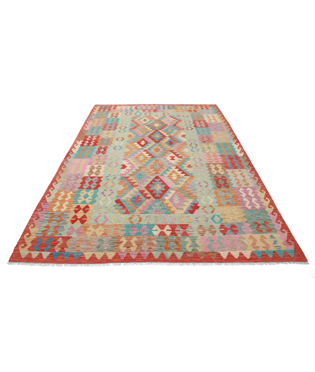 Maimana-Kilim 6'7'' X 9'9'' Hand-Knotted Wool Kilim 6'7'' x 9'9'' (198 X 293) / Multi / Multi