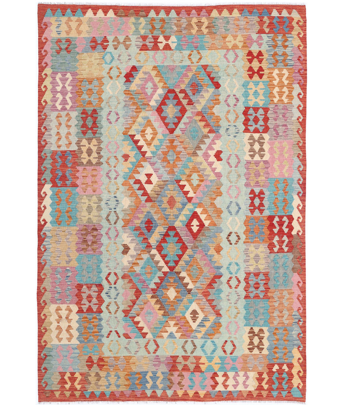 Maimana-Kilim 6'7'' X 9'9'' Hand-Knotted Wool Kilim 6'7'' x 9'9'' (198 X 293) / Multi / Multi