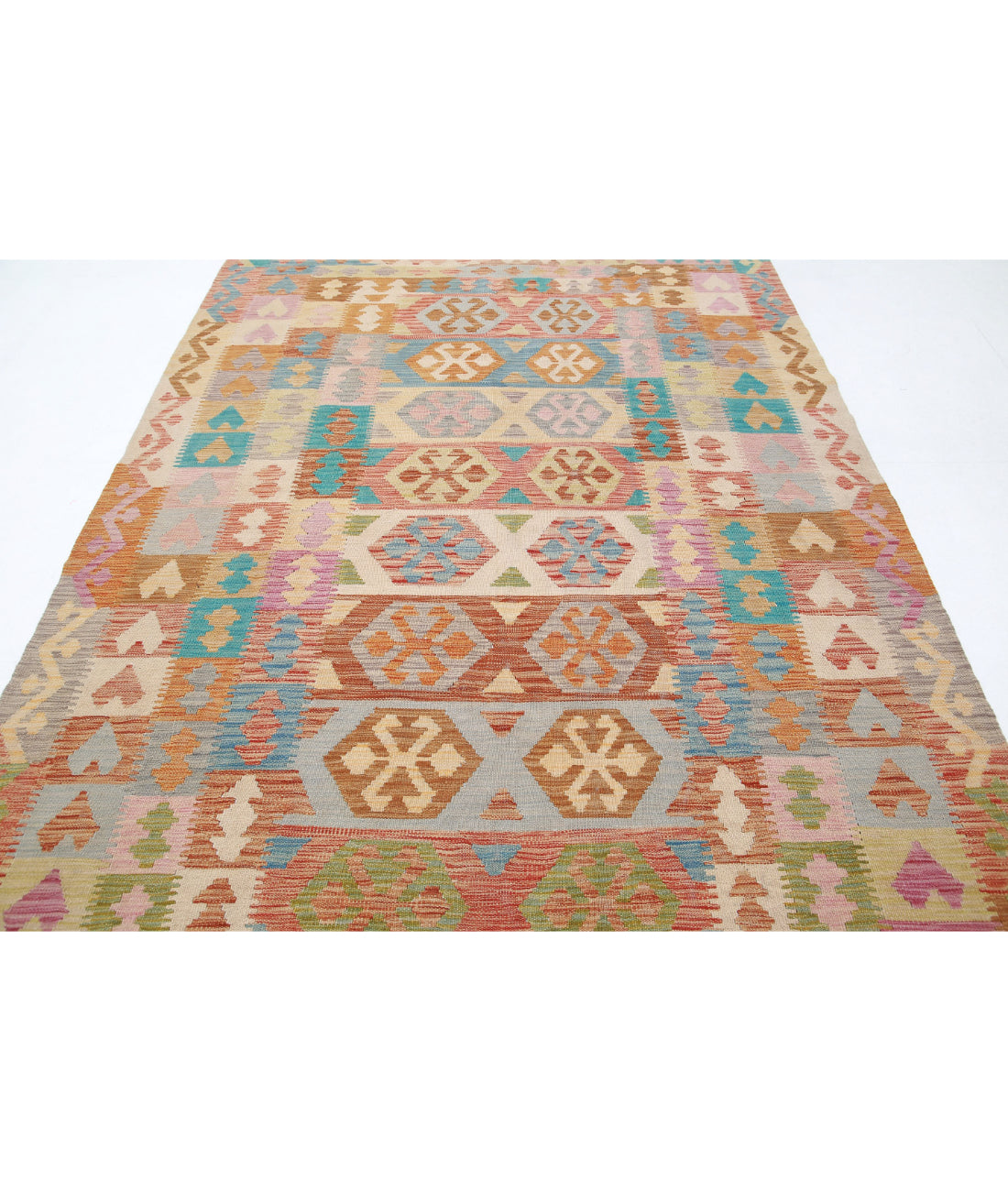 Maimana-Kilim 6'3'' X 9'8'' Hand-Knotted Wool Kilim 6'3'' x 9'8'' (188 X 290) / Multi / Multi