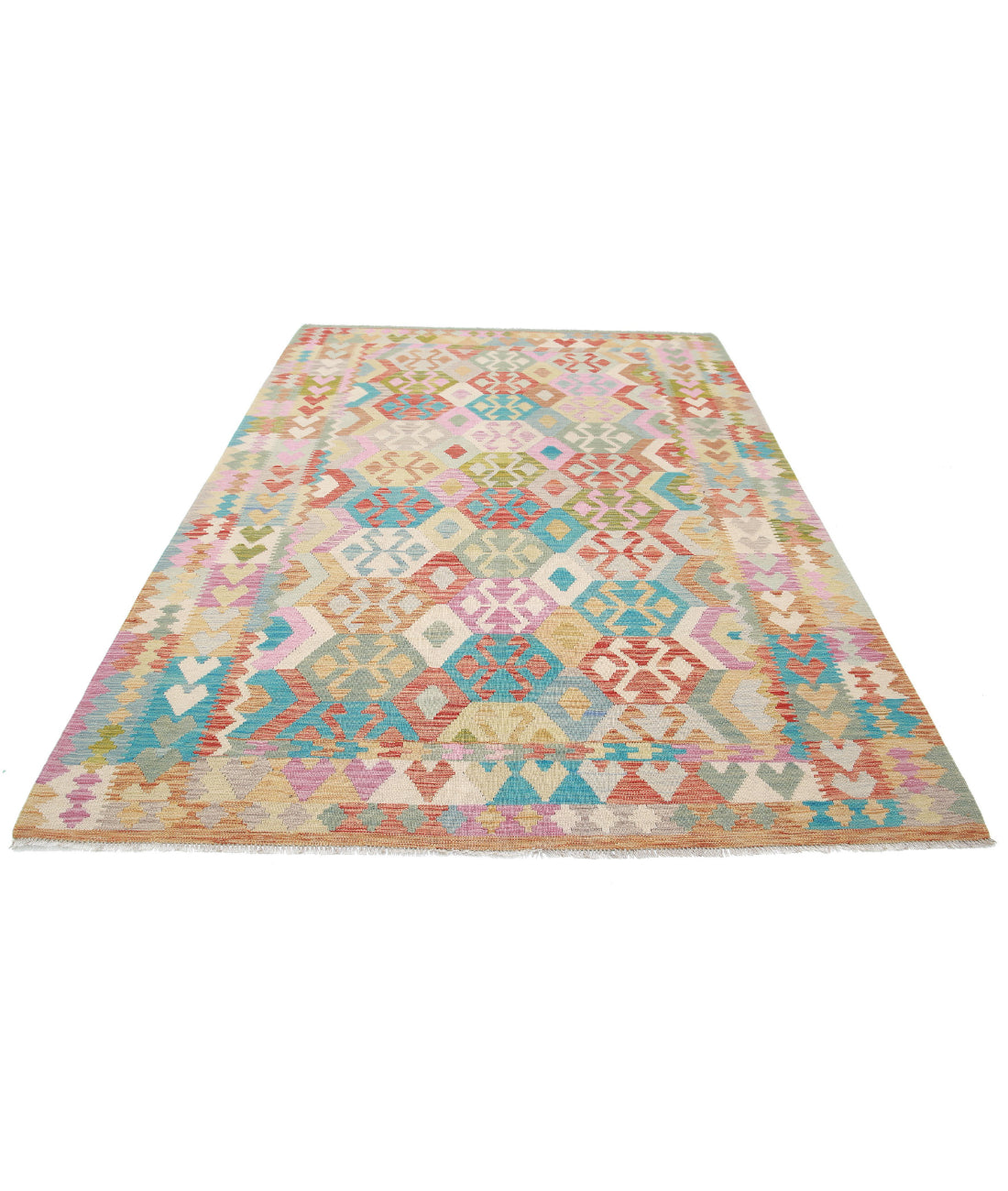 Maimana-Kilim 6'5'' X 9'8'' Hand-Knotted Wool Kilim 6'5'' x 9'8'' (193 X 290) / Multi / Multi