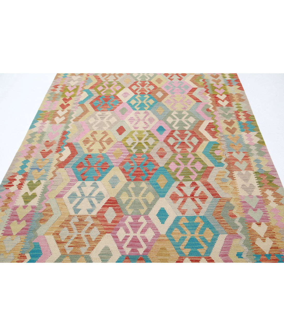 Maimana-Kilim 6'5'' X 9'8'' Hand-Knotted Wool Kilim 6'5'' x 9'8'' (193 X 290) / Multi / Multi