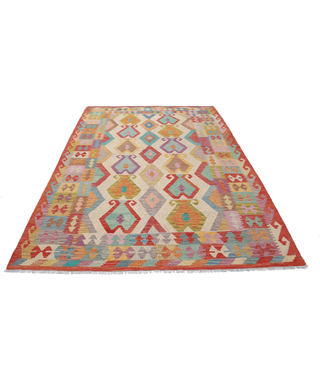 Maimana-Kilim 6'5'' X 9'7'' Hand-Knotted Wool Kilim 6'5'' x 9'7'' (193 X 288) / Multi / Multi