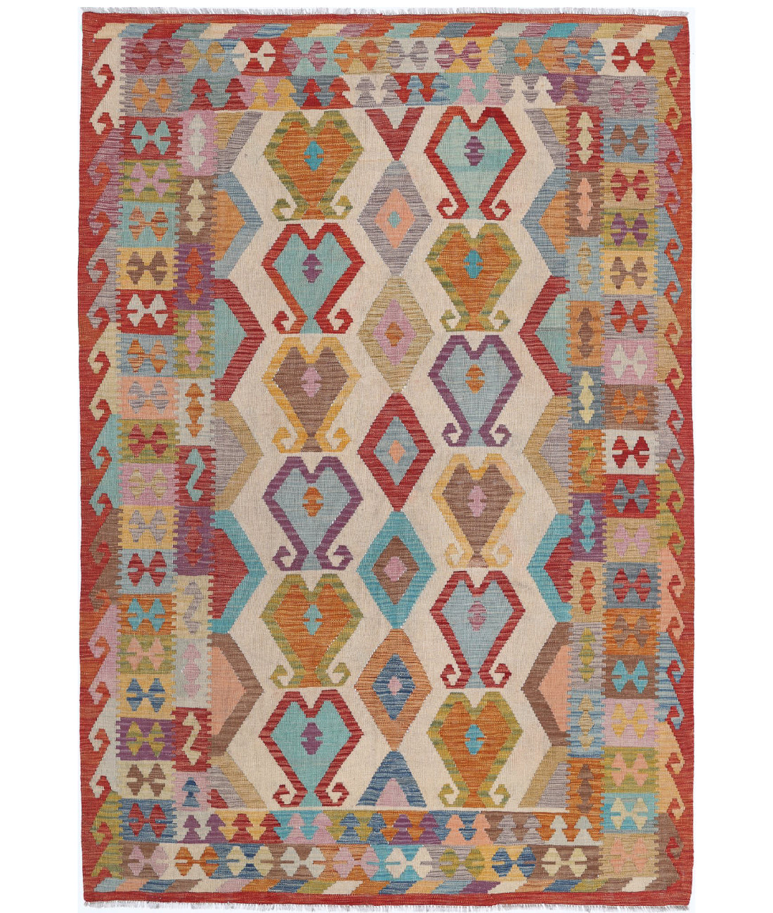 Maimana-Kilim 6'5'' X 9'7'' Hand-Knotted Wool Kilim 6'5'' x 9'7'' (193 X 288) / Multi / Multi