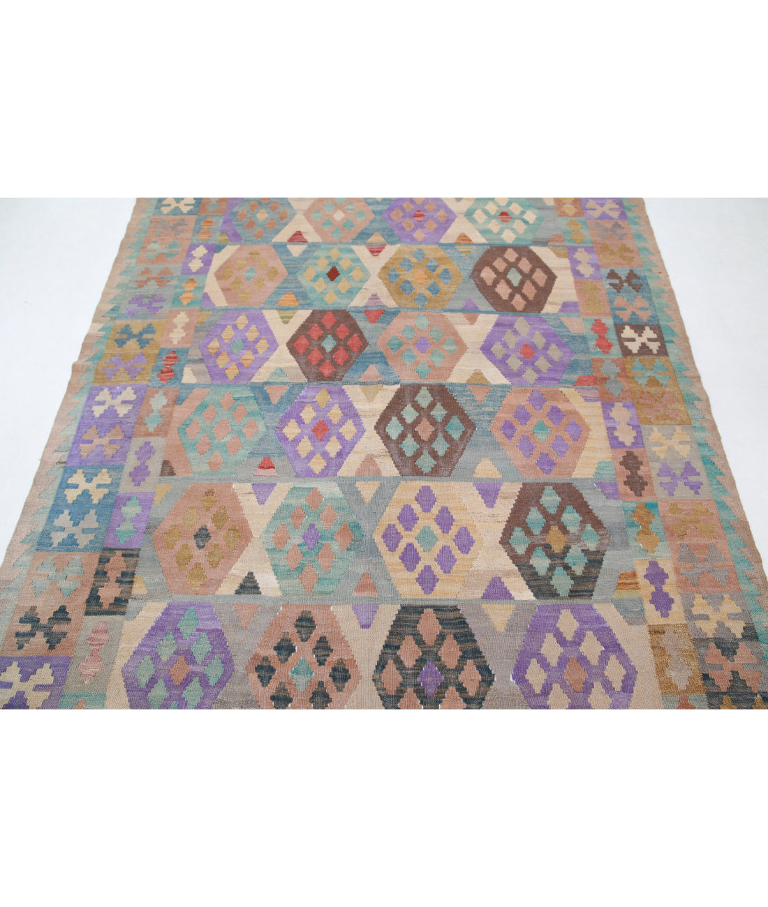 Maimana-Kilim 5'10'' X 7'5'' Hand-Knotted Wool Kilim 5'10'' x 7'5'' (175 X 223) / Multi / Multi