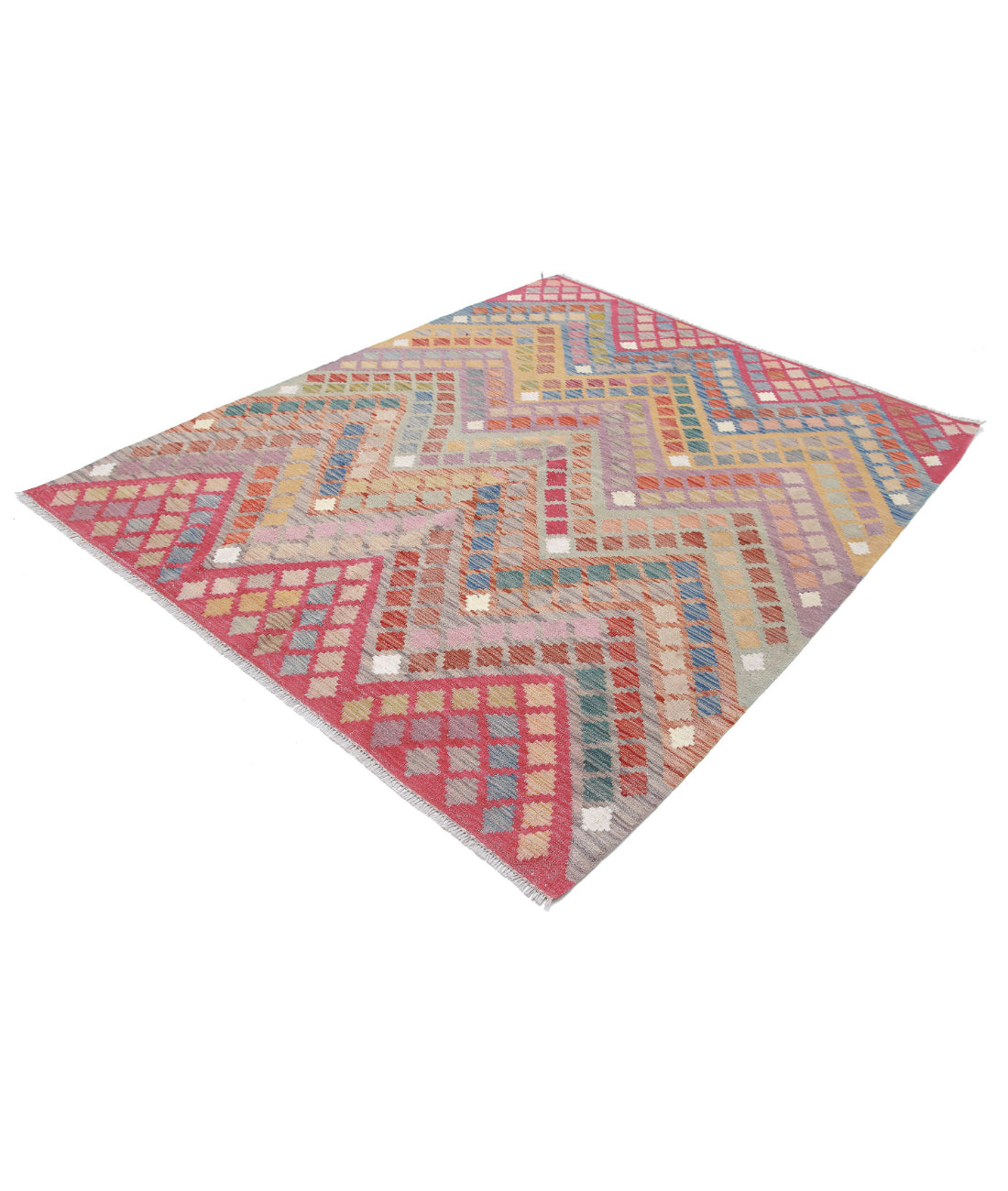 Maimana-Kilim 5'10'' X 7'3'' Hand-Knotted Wool Kilim 5'10'' x 7'3'' (175 X 218) / Multi / Multi