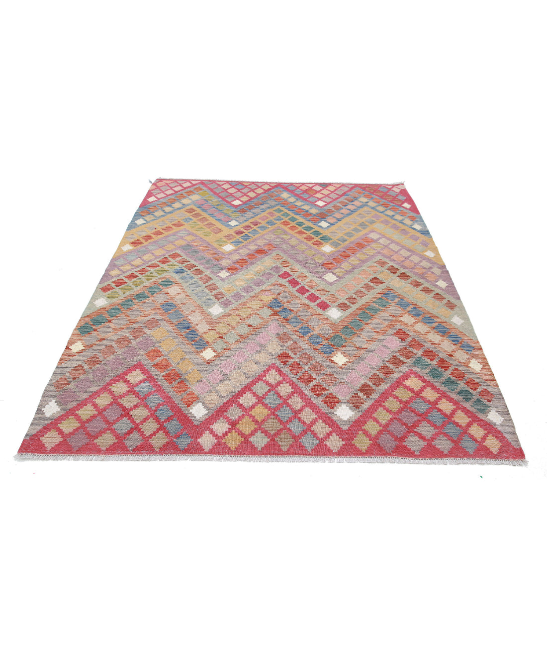 Maimana-Kilim 5'10'' X 7'3'' Hand-Knotted Wool Kilim 5'10'' x 7'3'' (175 X 218) / Multi / Multi