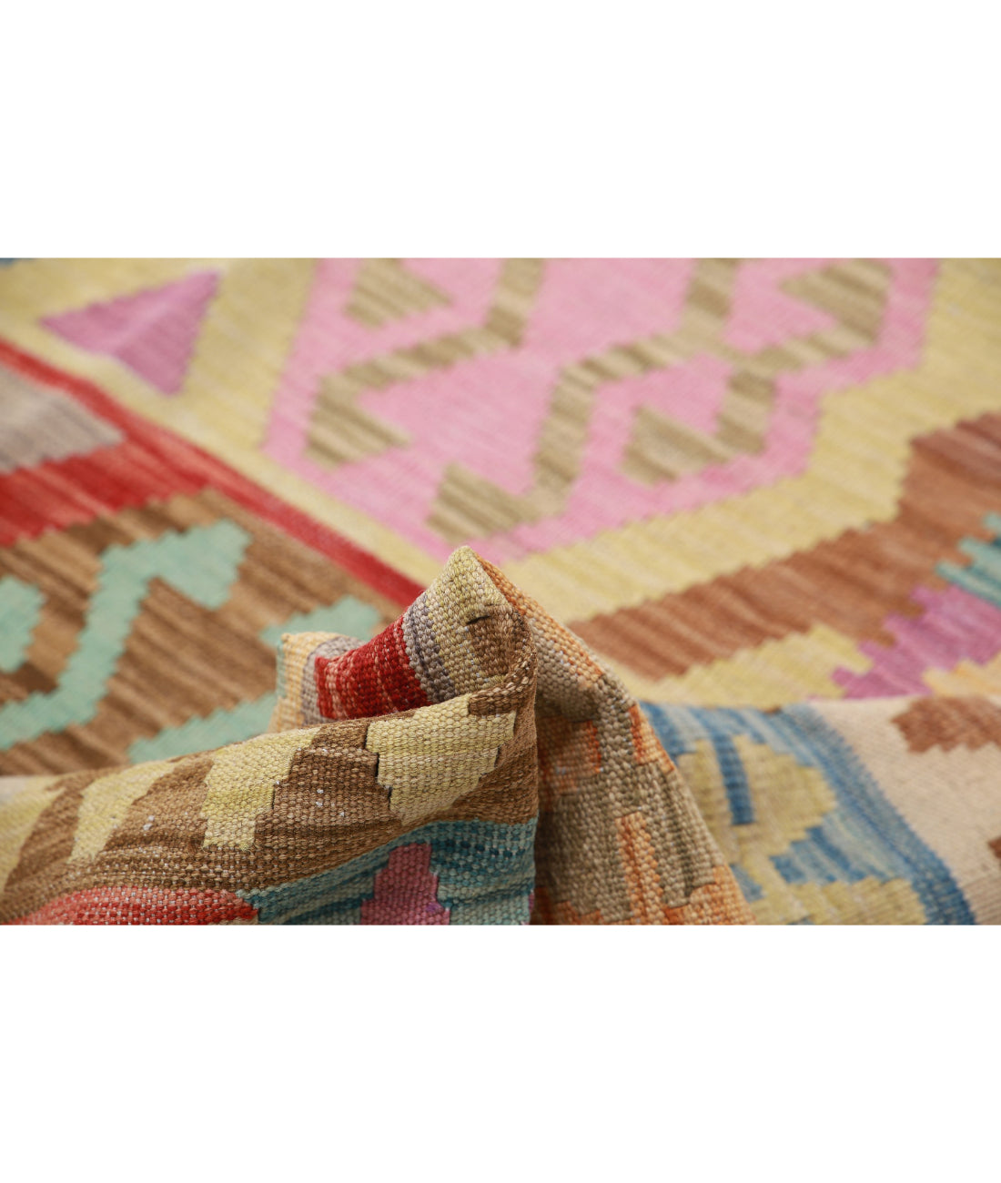 Maimana-Kilim 5'6'' X 7'5'' Hand-Knotted Wool Kilim 5'6'' x 7'5'' (165 X 223) / Multi / Multi