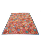 Maimana-Kilim 5'7'' X 8'2'' Hand-Knotted Wool Kilim 5'7'' x 8'2'' (168 X 245) / Red / Red