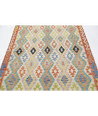 Maimana-Kilim 5'6'' X 7'7'' Hand-Knotted Wool Kilim 5'6'' x 7'7'' (165 X 228) / Ivory / Red