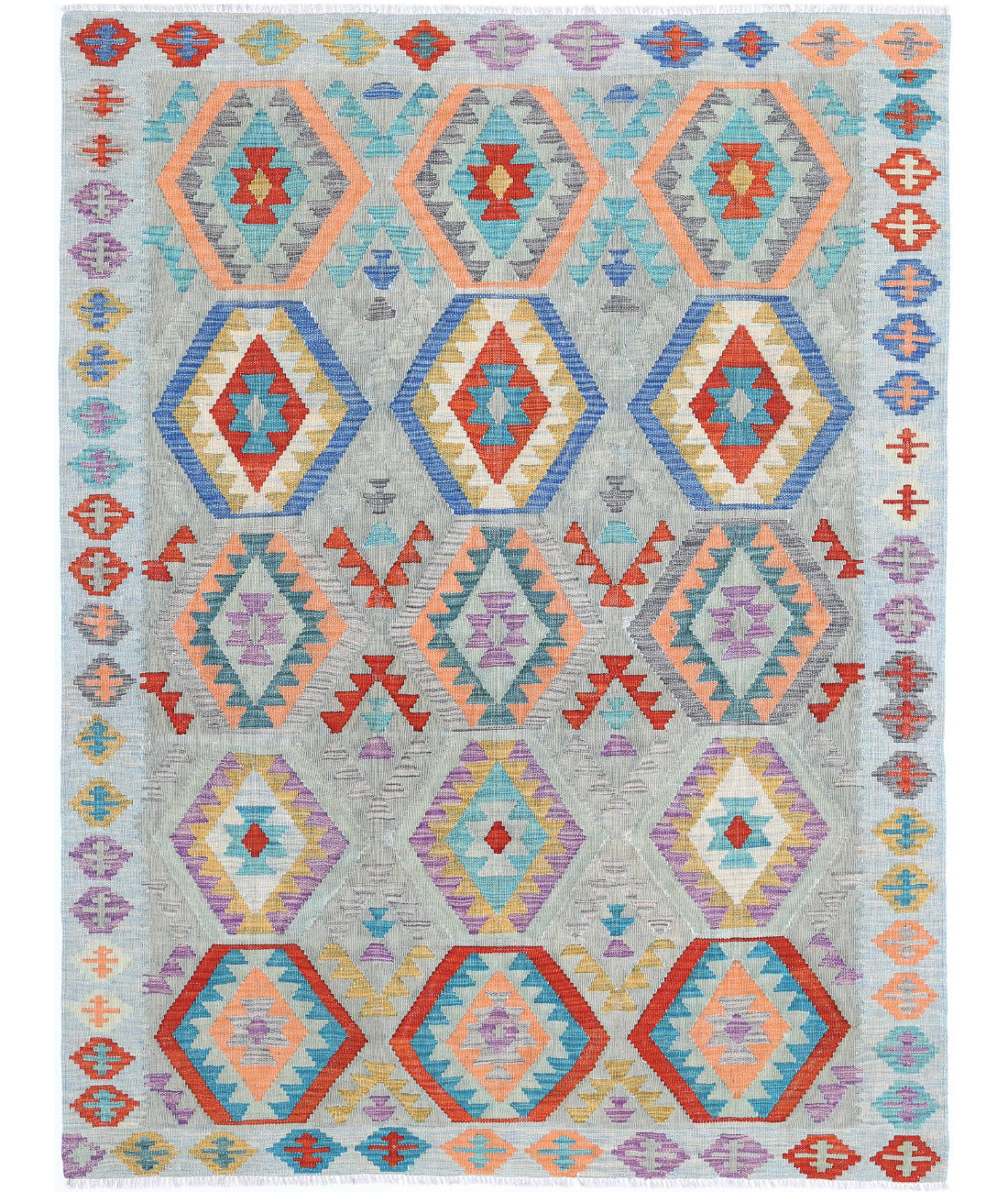 Maimana-Kilim 5'10'' X 7'7'' Hand-Knotted Wool Kilim 5'10'' x 7'7'' (175 X 228) / Multi / Multi