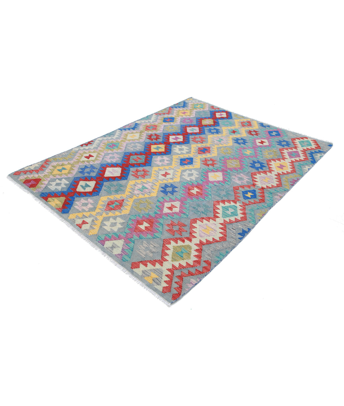 Maimana-Kilim 5'5'' X 7'8'' Hand-Knotted Wool Kilim 5'5'' x 7'8'' (163 X 230) / Multi / Multi