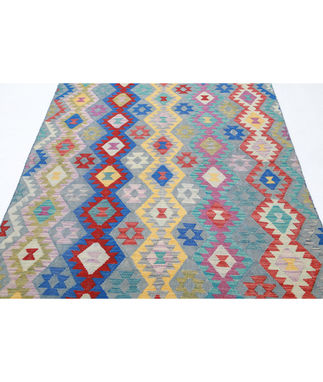 Maimana-Kilim 5'5'' X 7'8'' Hand-Knotted Wool Kilim 5'5'' x 7'8'' (163 X 230) / Multi / Multi