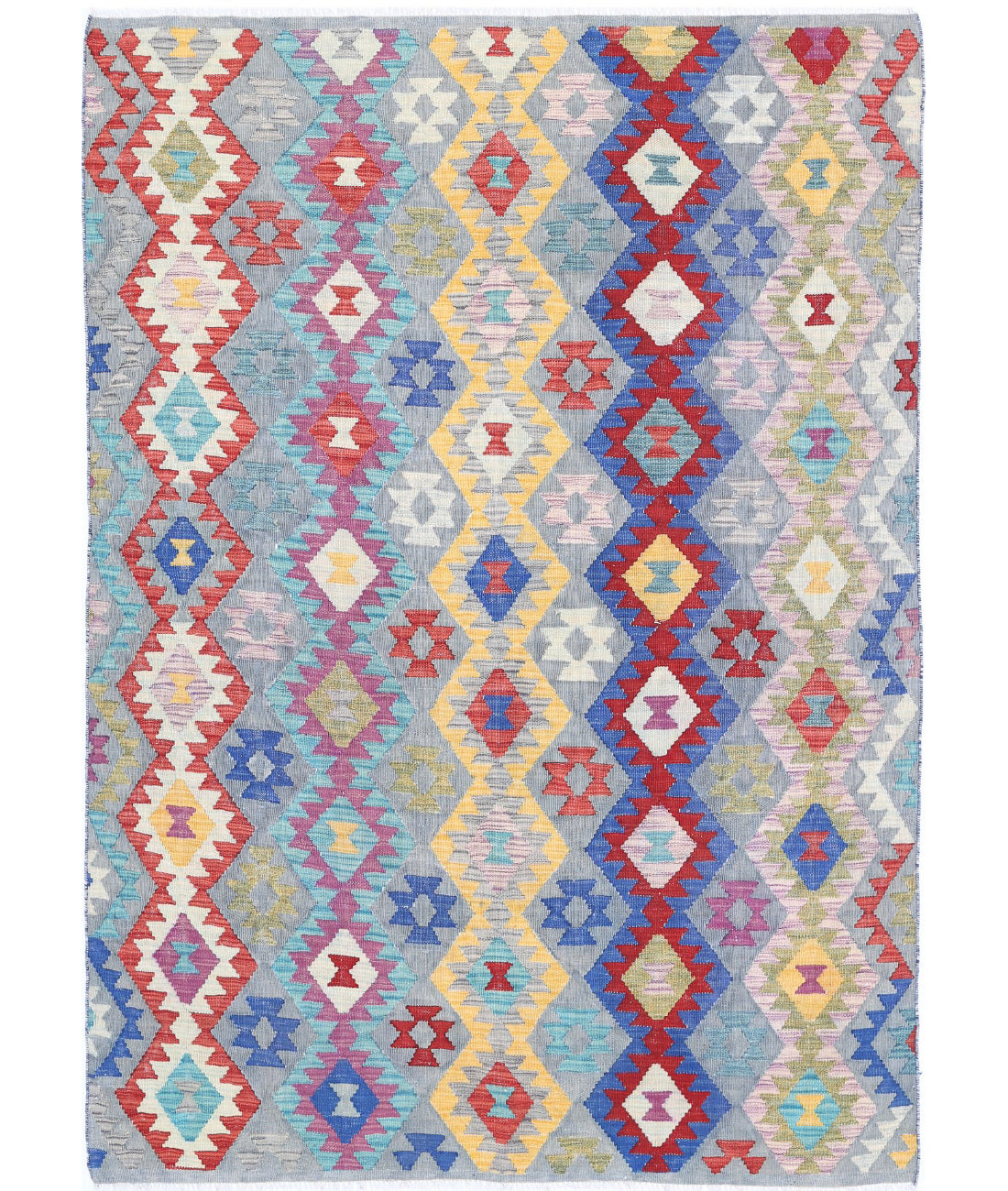 Maimana-Kilim 5'5'' X 7'8'' Hand-Knotted Wool Kilim 5'5'' x 7'8'' (163 X 230) / Multi / Multi