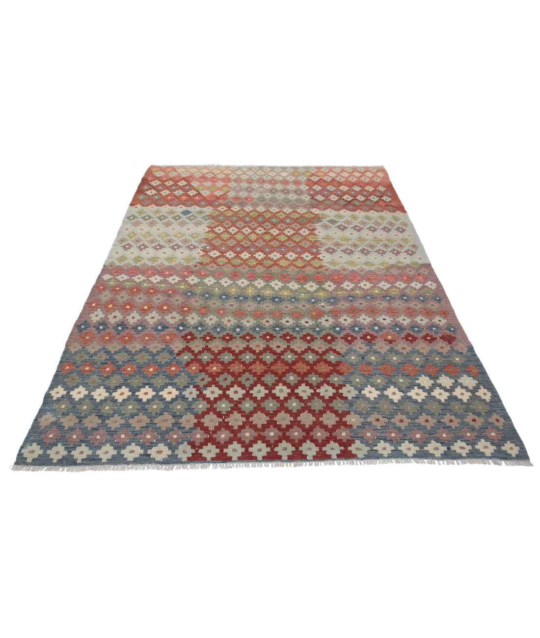 Maimana-Kilim 5'6'' X 7'10'' Hand-Knotted Wool Kilim 5'6'' x 7'10'' (165 X 235) / Multi / Multi