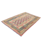 Maimana-Kilim 5'6'' X 7'8'' Hand-Knotted Wool Kilim 5'6'' x 7'8'' (165 X 230) / Ivory / Brown