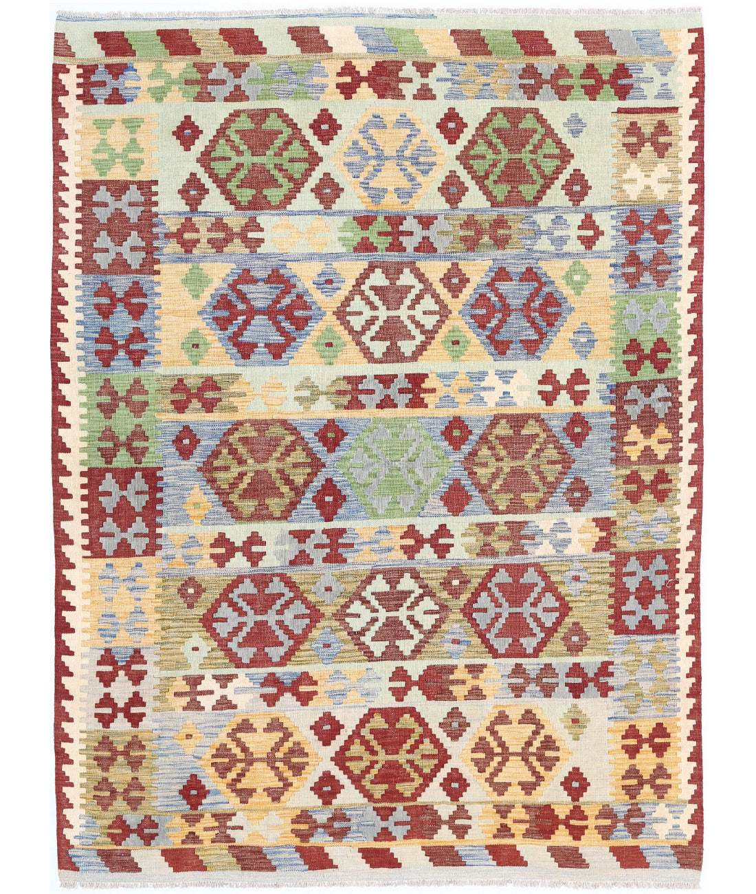 Maimana-Kilim 5'8'' X 7'9'' Hand-Knotted Wool Kilim 5'8'' x 7'9'' (170 X 233) / Multi / Multi