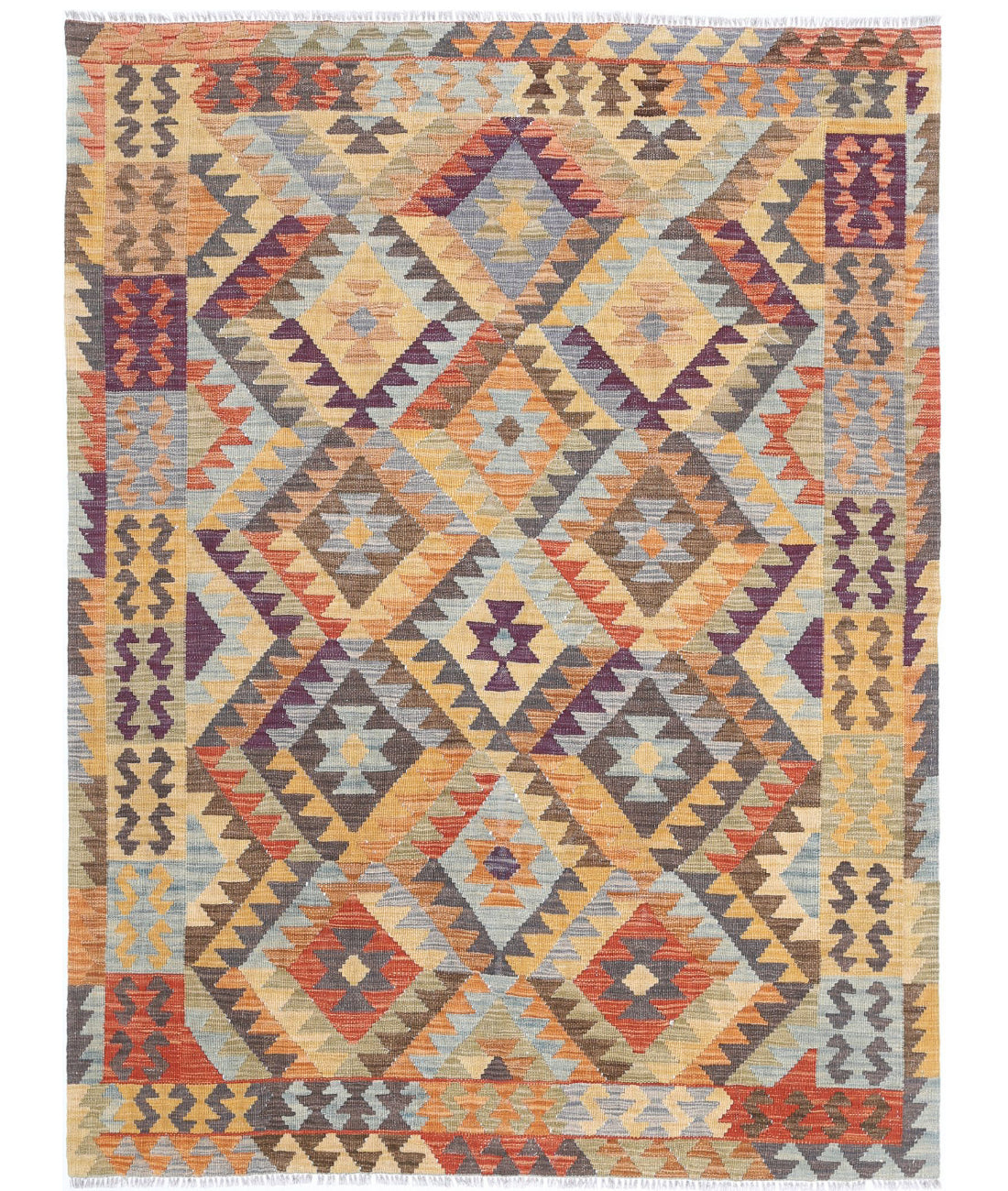 Maimana-Kilim 4'9'' X 6'6'' Hand-Knotted Wool Kilim 4'9'' x 6'6'' (143 X 195) / Multi / Multi