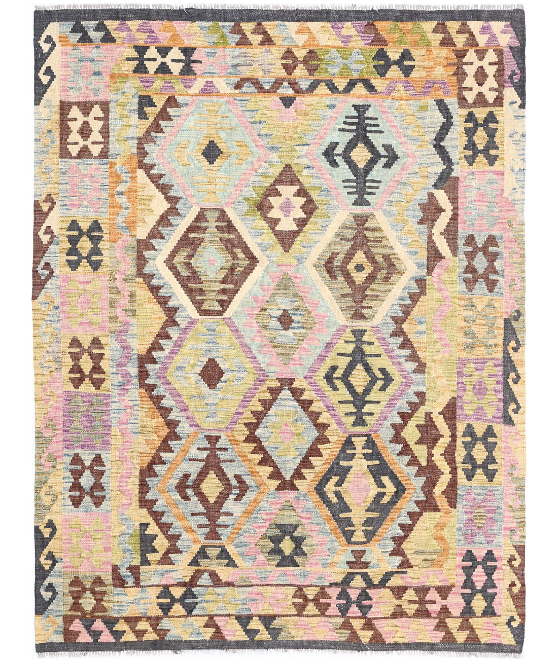 Maimana-Kilim 5'0'' X 6'7'' Hand-Knotted Wool Kilim 5'0'' x 6'7'' (150 X 198) / Multi / Multi