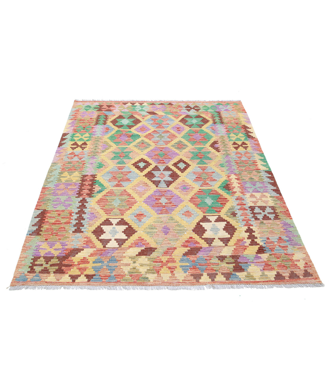 Maimana-Kilim 4'9'' X 6'5'' Hand-Knotted Wool Kilim 4'9'' x 6'5'' (143 X 193) / Multi / Multi