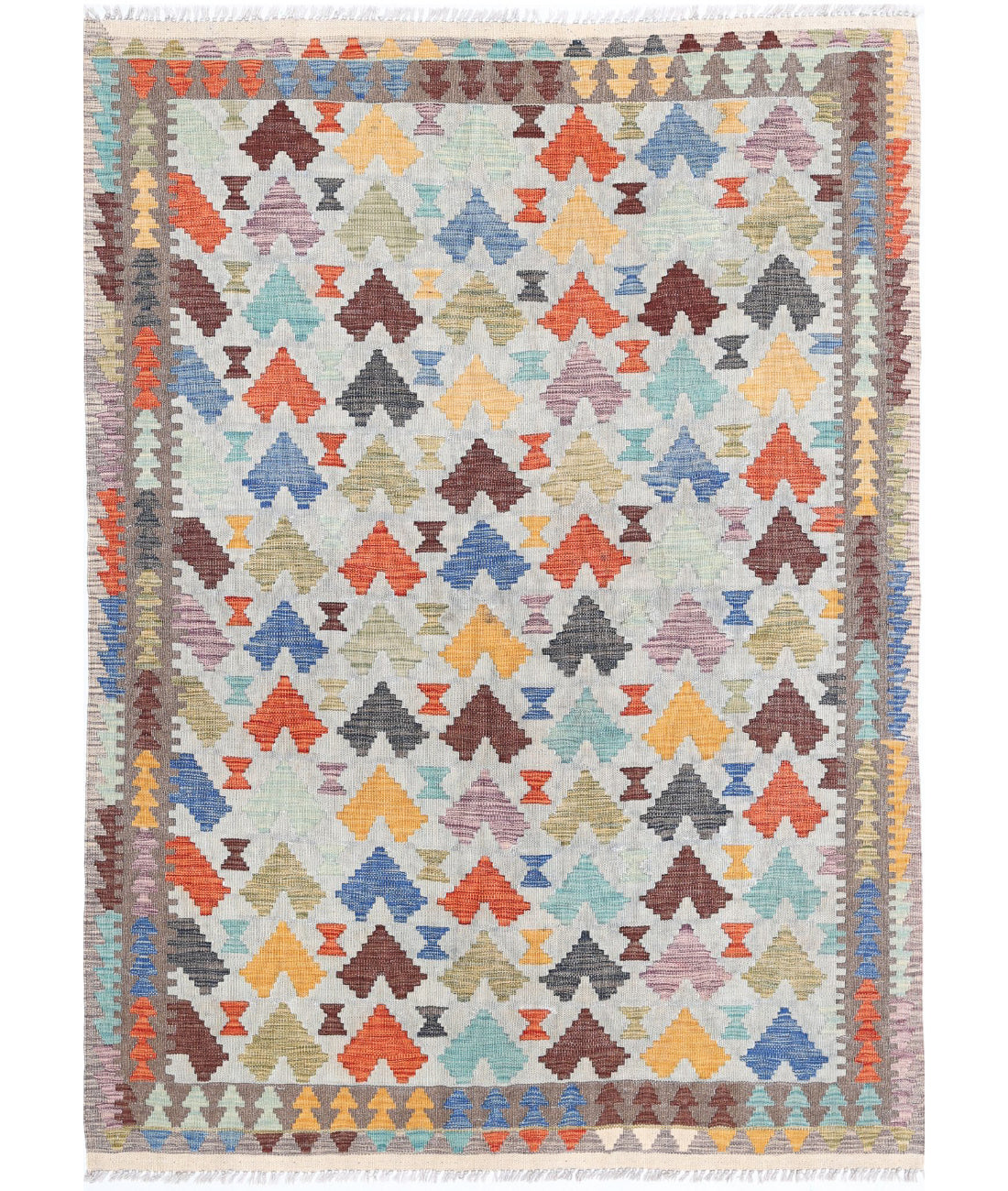 Maimana-Kilim 4'8'' X 6'7'' Hand-Knotted Wool Kilim 4'8'' x 6'7'' (140 X 198) / Multi / Multi