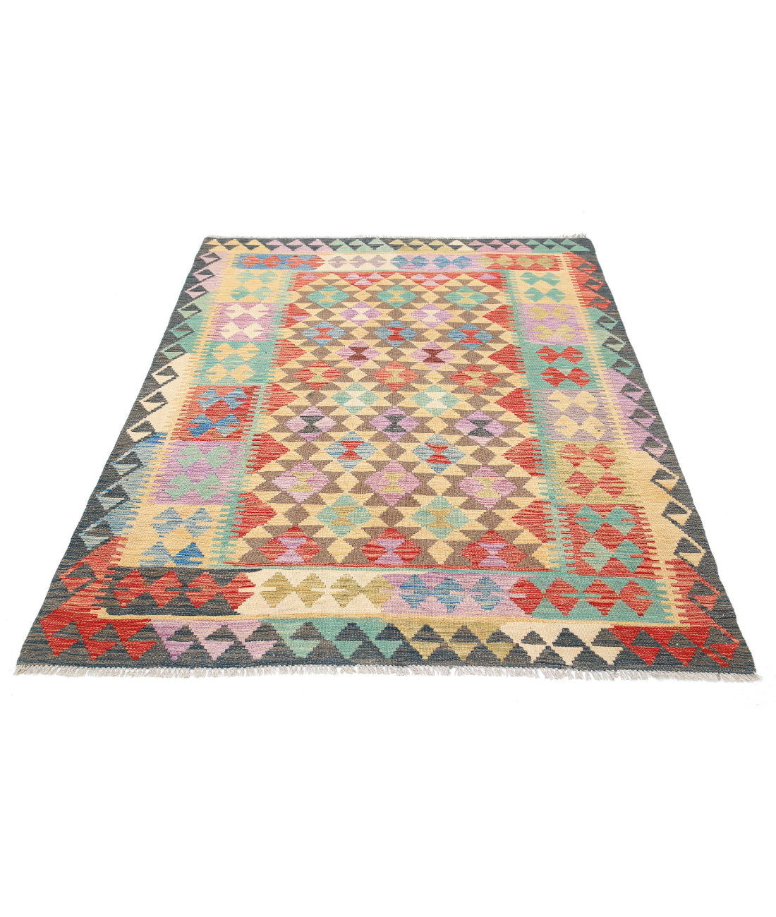 Maimana-Kilim 4'10'' X 6'5'' Hand-Knotted Wool Kilim 4'10'' x 6'5'' (145 X 193) / Multi / Multi