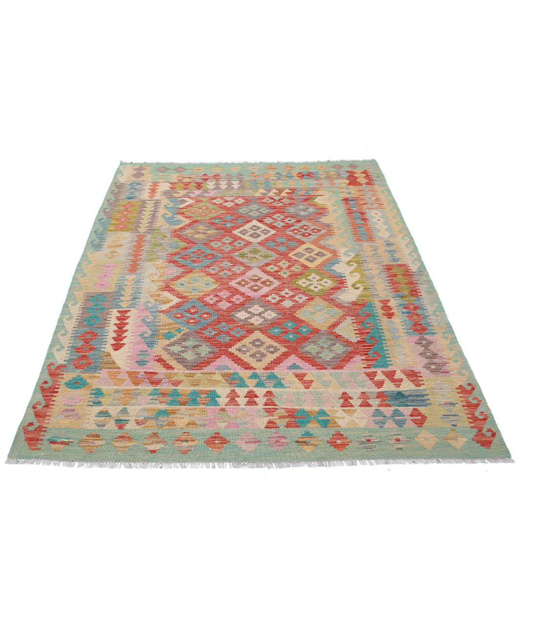 Maimana-Kilim 4'11'' X 6'7'' Hand-Knotted Wool Kilim 4'11'' x 6'7'' (148 X 198) / Multi / Multi