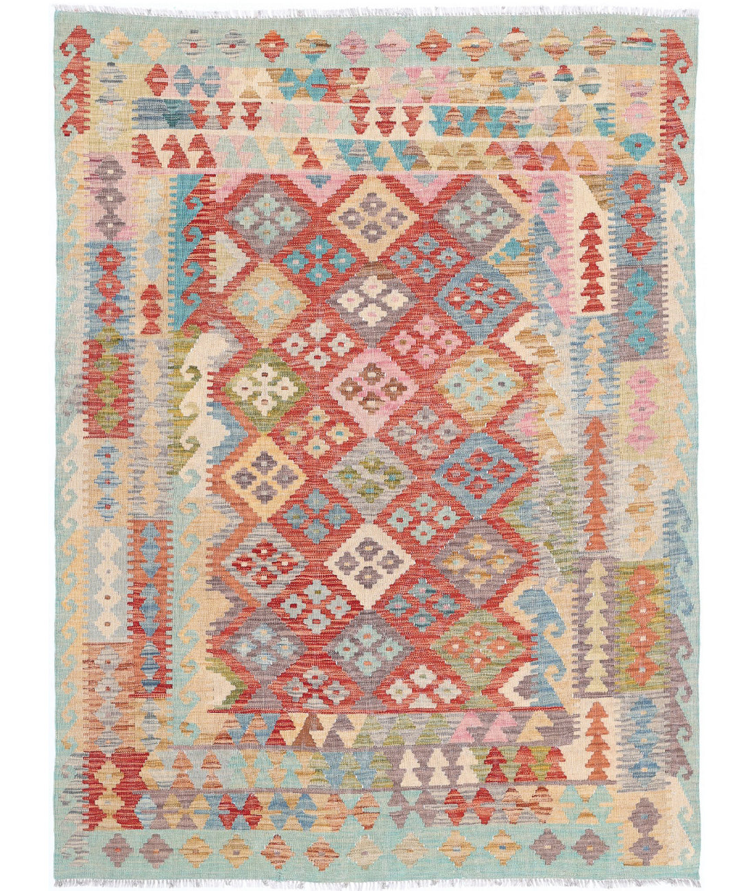 Maimana-Kilim 4'11'' X 6'7'' Hand-Knotted Wool Kilim 4'11'' x 6'7'' (148 X 198) / Multi / Multi