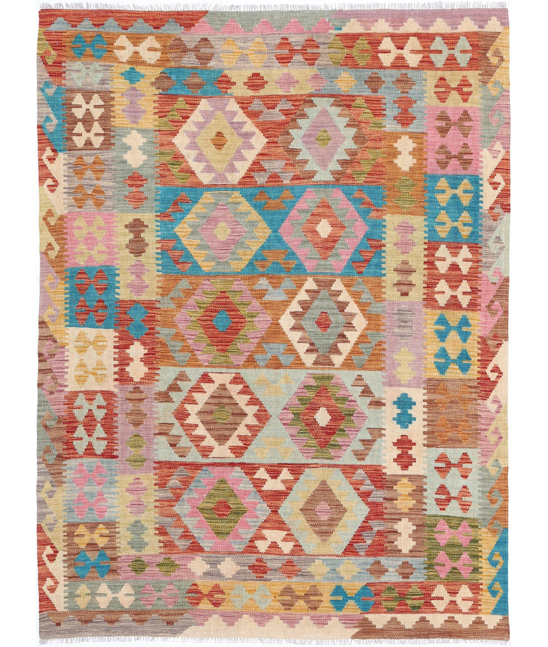 Maimana-Kilim 4'10'' X 6'6'' Hand-Knotted Wool Kilim 4'10'' x 6'6'' (145 X 195) / Multi / Multi