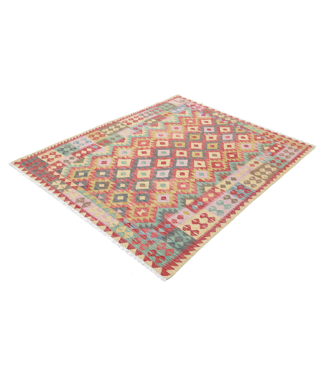 Maimana-Kilim 4'11'' X 6'1'' Hand-Knotted Wool Kilim 4'11'' x 6'1'' (148 X 183) / Multi / Multi