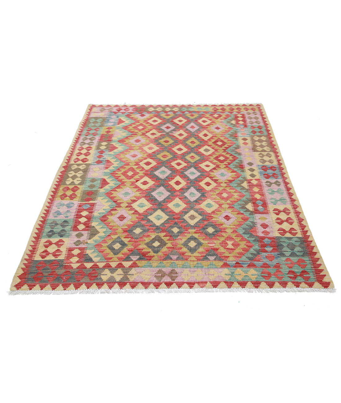 Maimana-Kilim 4'11'' X 6'1'' Hand-Knotted Wool Kilim 4'11'' x 6'1'' (148 X 183) / Multi / Multi