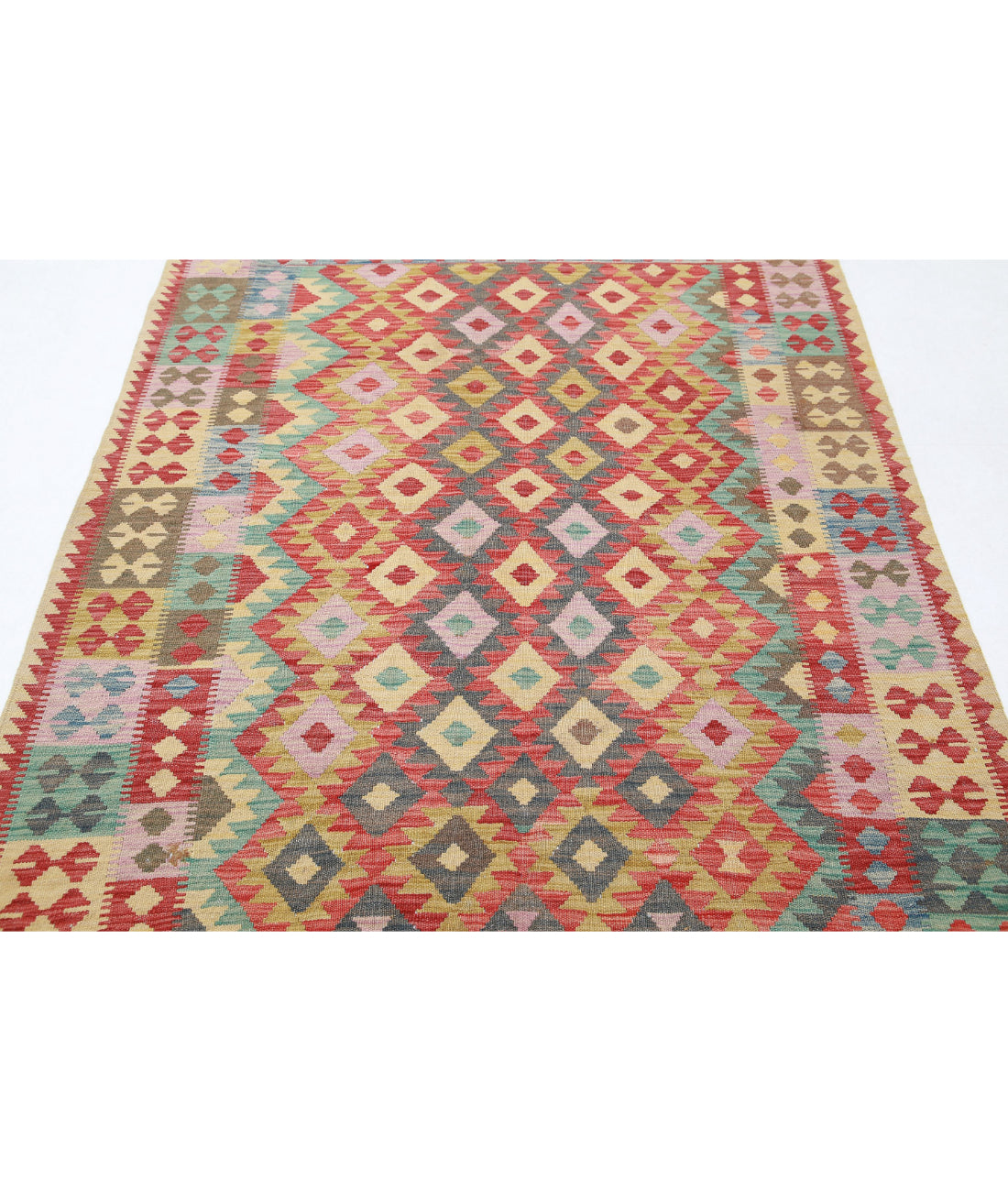 Maimana-Kilim 4'11'' X 6'1'' Hand-Knotted Wool Kilim 4'11'' x 6'1'' (148 X 183) / Multi / Multi