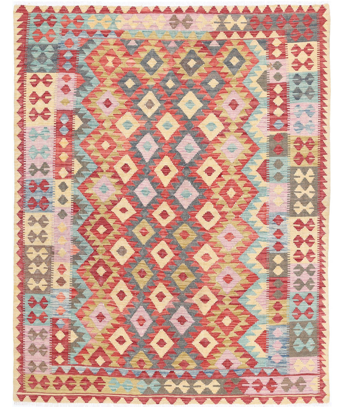 Maimana-Kilim 4'11'' X 6'1'' Hand-Knotted Wool Kilim 4'11'' x 6'1'' (148 X 183) / Multi / Multi