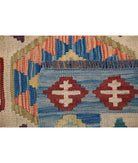 Maimana-Kilim 4'11'' X 6'9'' Hand-Knotted Wool Kilim 4'11'' x 6'9'' (148 X 203) / Ivory / Blue