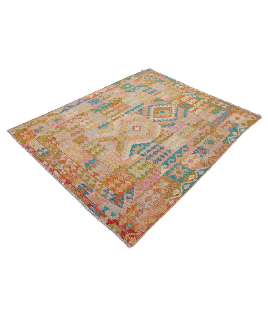 Maimana-Kilim 5'2'' X 6'4'' Hand-Knotted Wool Kilim 5'2'' x 6'4'' (155 X 190) / Multi / Multi