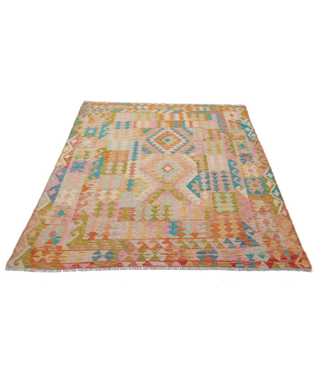 Maimana-Kilim 5'2'' X 6'4'' Hand-Knotted Wool Kilim 5'2'' x 6'4'' (155 X 190) / Multi / Multi