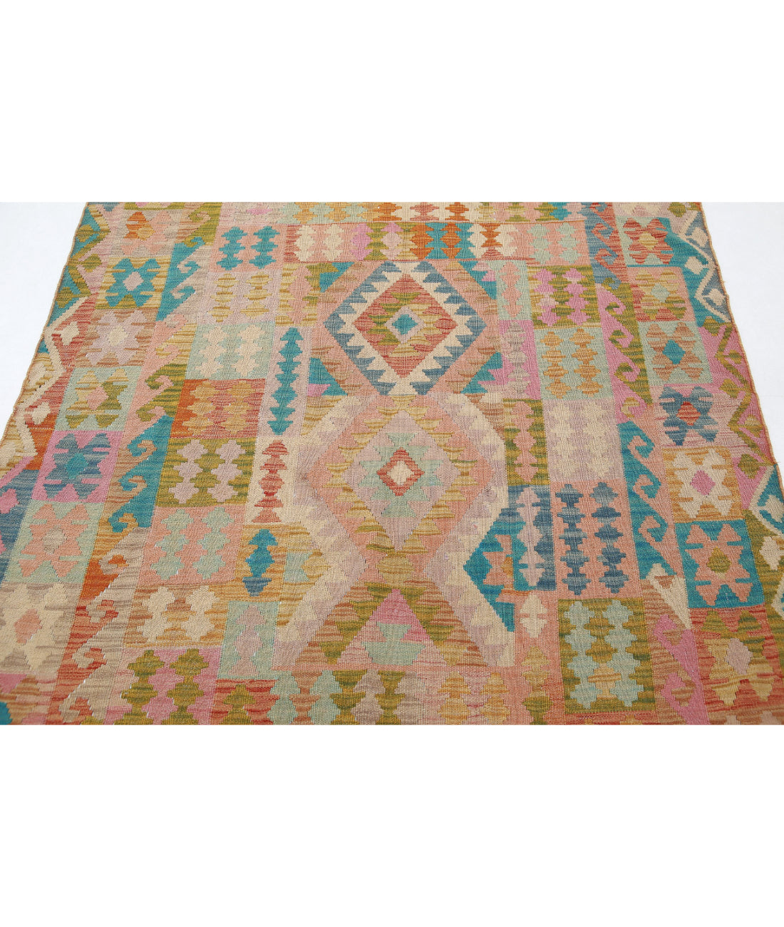 Maimana-Kilim 5'2'' X 6'4'' Hand-Knotted Wool Kilim 5'2'' x 6'4'' (155 X 190) / Multi / Multi