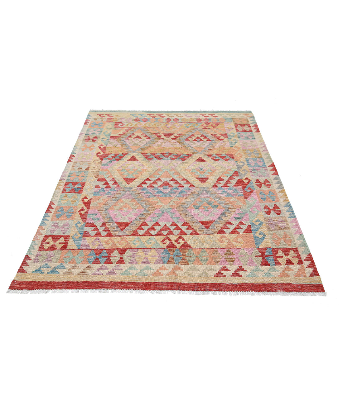 Maimana-Kilim 4'9'' X 6'6'' Hand-Knotted Wool Kilim 4'9'' x 6'6'' (143 X 195) / Multi / Multi