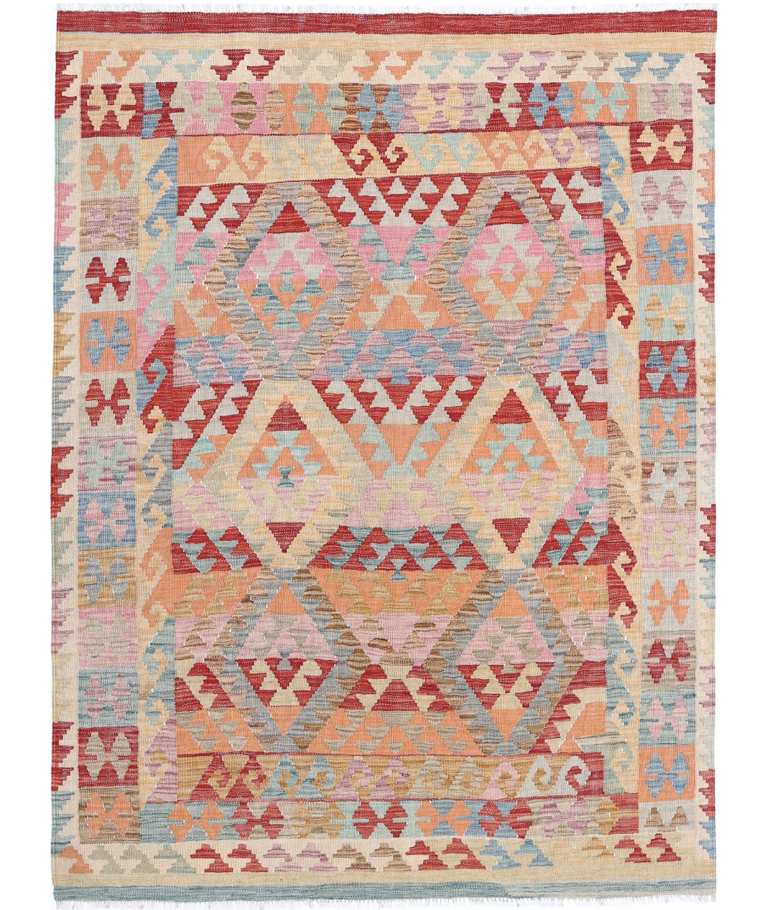 Maimana-Kilim 4'9'' X 6'6'' Hand-Knotted Wool Kilim 4'9'' x 6'6'' (143 X 195) / Multi / Multi