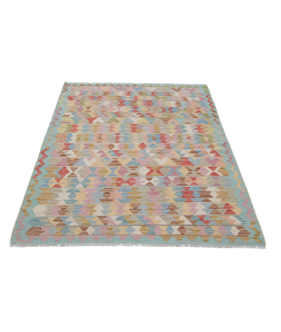 Maimana-Kilim 4'0'' X 5'6'' Hand-Knotted Wool Kilim 4'0'' x 5'6'' (120 X 165) / Multi / Multi