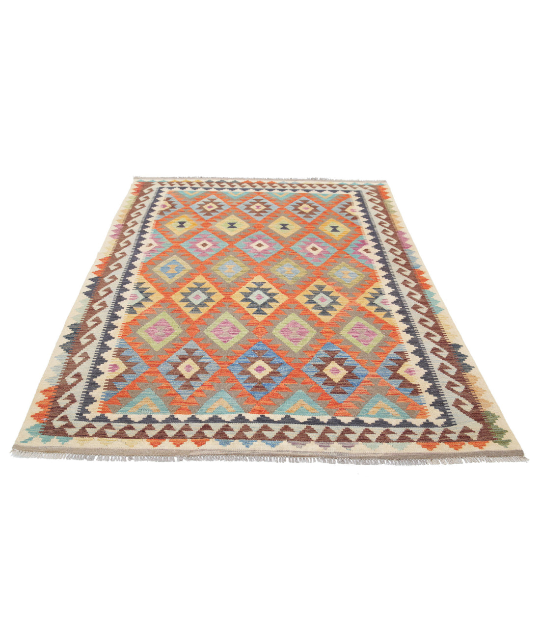 Maimana-Kilim 5'1'' X 6'9'' Hand-Knotted Wool Kilim 5'1'' x 6'9'' (153 X 203) / Multi / Multi