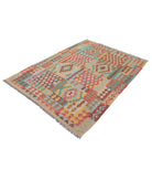 Maimana-Kilim 4'9'' X 6'6'' Hand-Knotted Wool Kilim 4'9'' x 6'6'' (143 X 195) / Multi / Multi