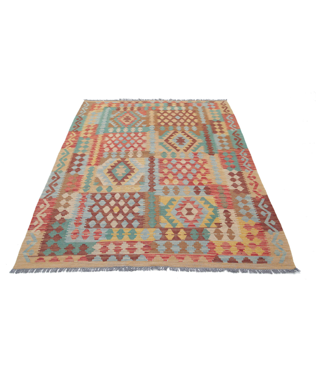 Maimana-Kilim 4'9'' X 6'6'' Hand-Knotted Wool Kilim 4'9'' x 6'6'' (143 X 195) / Multi / Multi