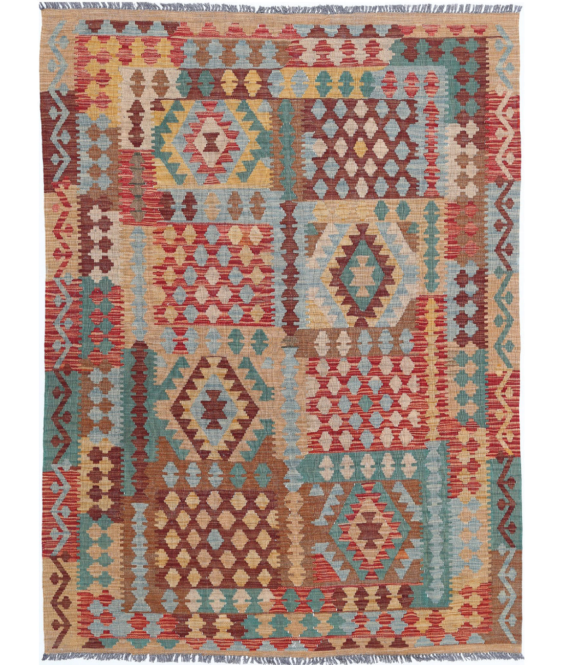 Maimana-Kilim 4'9'' X 6'6'' Hand-Knotted Wool Kilim 4'9'' x 6'6'' (143 X 195) / Multi / Multi