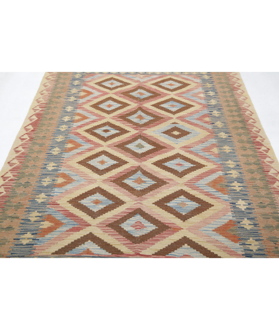 Maimana-Kilim 4'10'' X 7'9'' Hand-Knotted Wool Kilim 4'10'' x 7'9'' (145 X 233) / Red / Brown