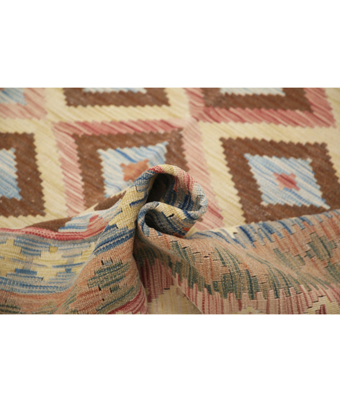 Maimana-Kilim 4'10'' X 7'9'' Hand-Knotted Wool Kilim 4'10'' x 7'9'' (145 X 233) / Red / Brown