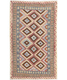 Maimana-Kilim 4'10'' X 7'9'' Hand-Knotted Wool Kilim 4'10'' x 7'9'' (145 X 233) / Red / Brown