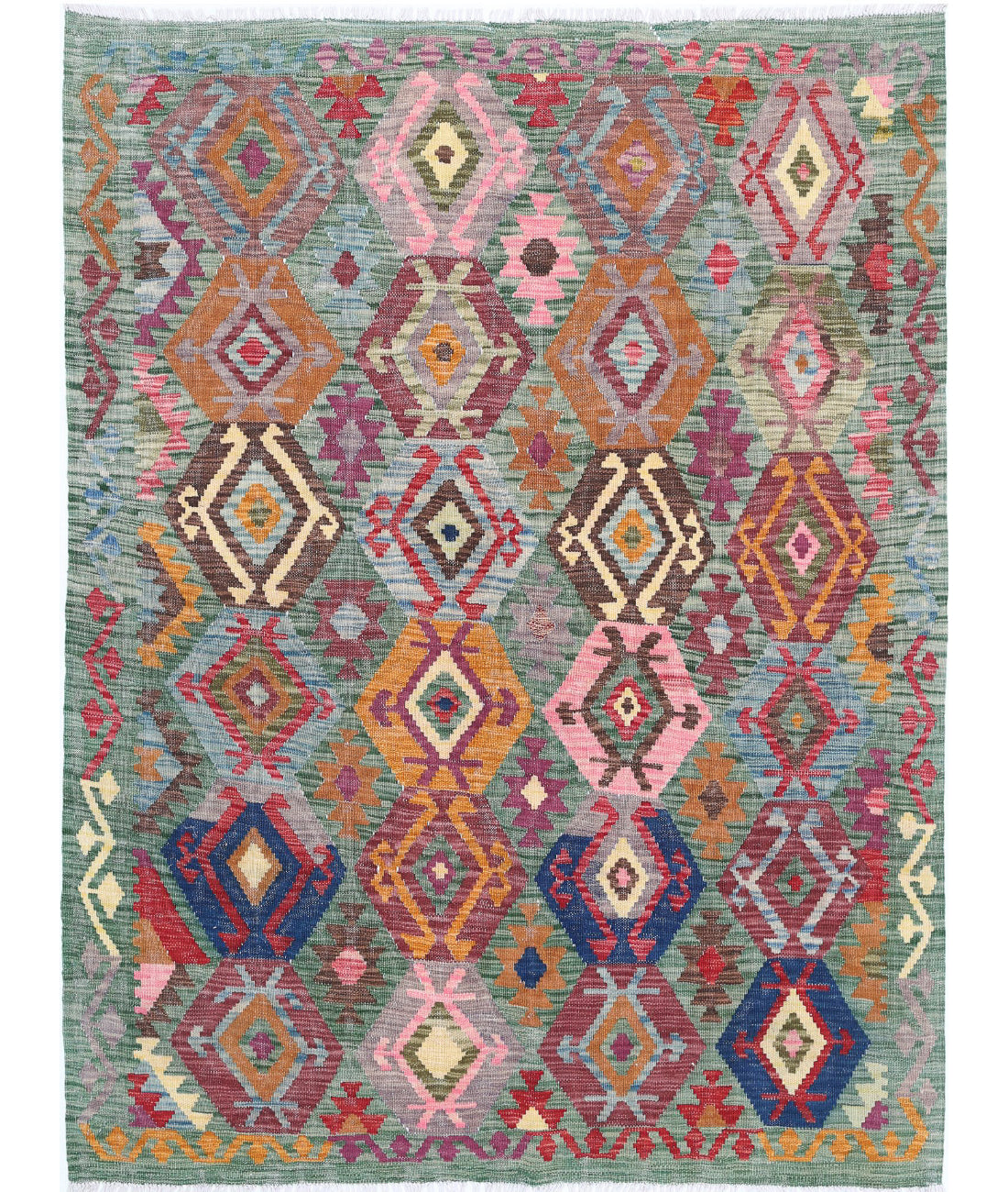 Maimana-Kilim 4'11'' X 6'4'' Hand-Knotted Wool Kilim 4'11'' x 6'4'' (148 X 190) / Multi / Multi