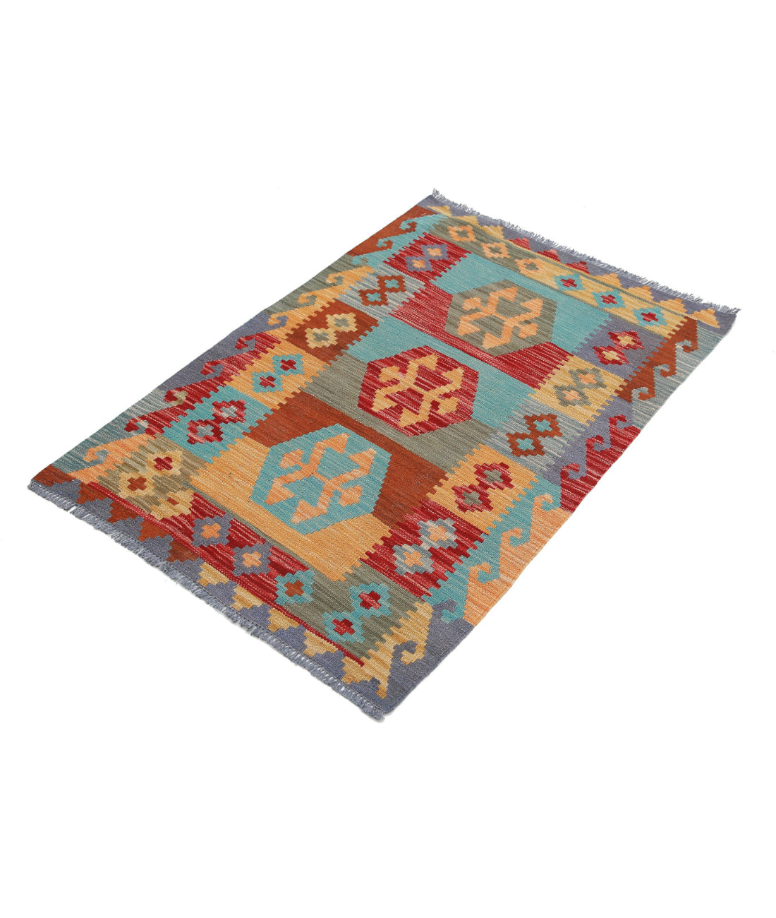 Maimana-Kilim 2'6'' X 3'10'' Hand-Knotted Wool Kilim 2'6'' x 3'10'' (75 X 115) / Multi / Multi